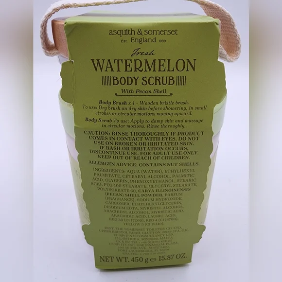 Asquith & Somerset Watermelon Body Scrub & Brush Gift Set NWOT - Picture 6 of 6